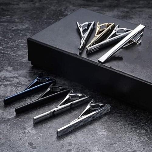 8Pcs Fashion Tie Clips Copper Necktie Clasps Business Tie Clamps for Man