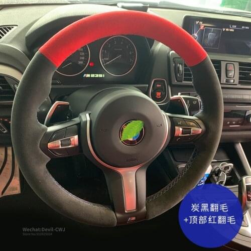 For BMW 1 3 5 7 Series X1 X2 X3 X5 X7 M2 M4 M5 M8 Suede Leather Steering Wheel Cover Hand-Stitch Grip Auto Interior Accessories