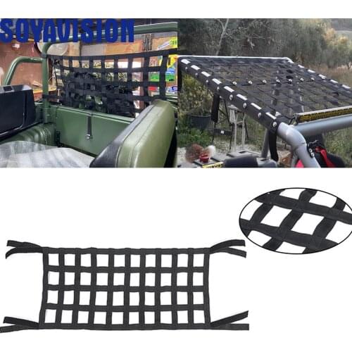 Black Heavy Duty Cargo Net Cover For Jeep Wrangler TJ JK 07-18 Multifunctional Top Roof Storage Hammock Bed Rest Network Cover