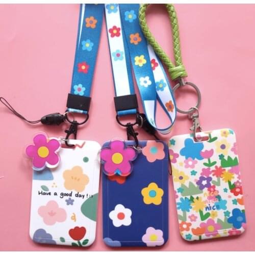 40pcs 25 models kawaii credit card cover with lanyards wholesale girls birthday gift party favors back to school supplies