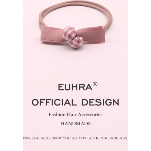 EUHRA 8 Colors Elastic Sweet Style Plaid and Cute Bow-Knot For Women Girls Hair Band Kid Children Rubber Band Hair Accessories