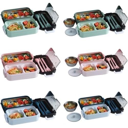 Divided Lunch Box Sealed Large Capacity Leak-proof Filled With Water Stainless Steel Airtight Lunch Storage Container for Home