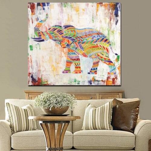 HD Print Watercolor Zebra Elephant Abstract Painting on Canvas Animal Pop Art Modern Cuadros Decor Wall Picture For Living Room
