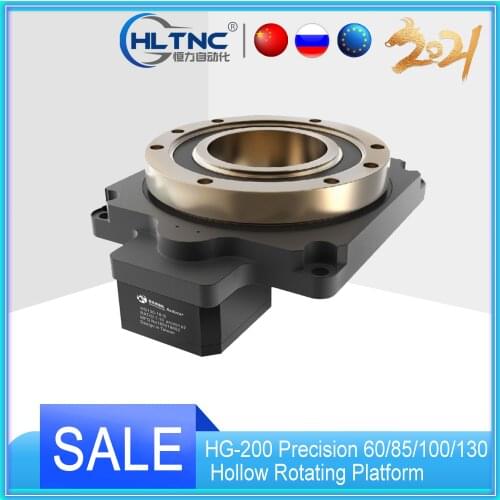 HG-200 Precision 60/85/100/130 Hollow Rotating Platform Turntable With Servo Stepper Motor Planetary Reducer