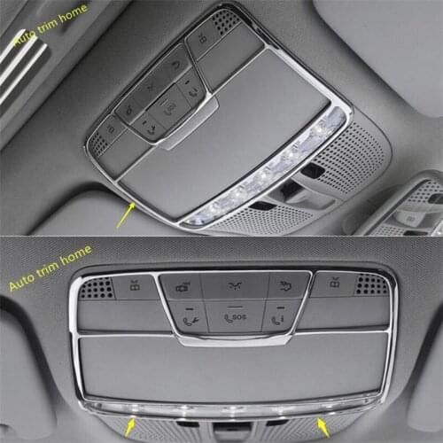 Chrome Front Seat Roof Reading Lamps Lights Accessories Cover Trim Fit For Mercedes Benz E Class E-Class W213 2016 - 2021 ABS