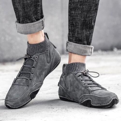 Men Sneakers Fashion Men Casual Shoes Leather Handmade Breathable Man Shoes Mens Loafers Moccasins Adult Footwear