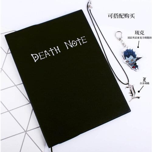 A5 Anime Death Note Notebook Set Leather Journal Notebook with Necklace Feather Pen Death Note Pad for Gift