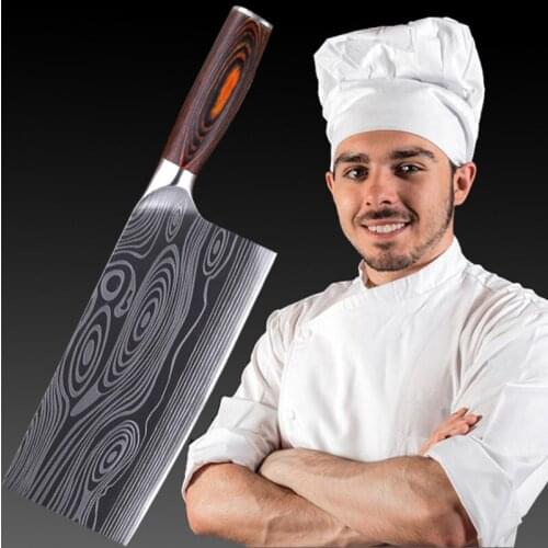 Stainless Steel Chef Knife Forging Anti-stick Sharp Cleaver Fish Vegetable Chinese Kitchen Knife Household Cooking Tools