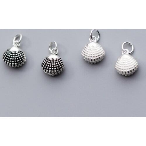 925 Sterling Silver Shell Charms 12x10mm Designer Silver Pendants Fit Women Gift Earrings Bracelets DIY Jewelry Making Findings