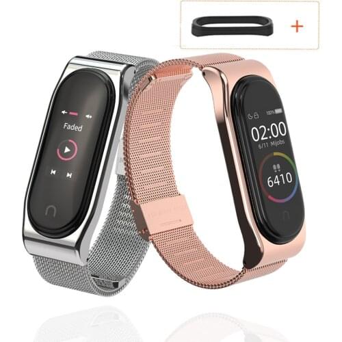Strap for Mi band 4 3 Stainless Steel Bracelet for mi band 3 4 Classical Metal Wristband Pulseira mi band 3 4 Watchband Correas