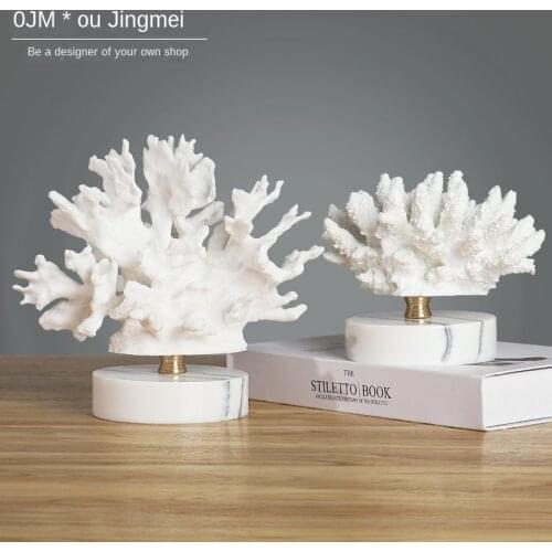 Nordic Simple Coral Ornaments Living Room TV Cabinet Tea Table Home Decorations Model Room Light Luxury Work Art
