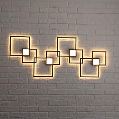 Modern led module lamp for living room dinning wall decoration square DIY shade warm white night decor lighting
