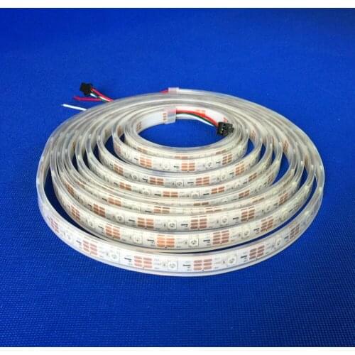 6m DC5V WS2812B led pixel srip,IP68 in silicon tube,30pcs WS2812B/M with 30pixels;36W;white pcb