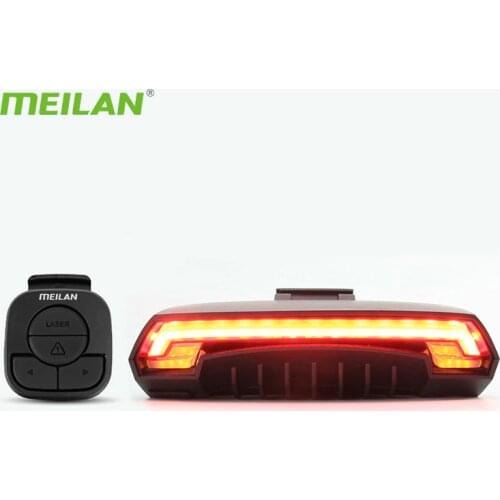 Smart Brake Bicycle Light Meilan X5 USB Rechargeable Bike Laser Light Turn Signal taillight Wireless Remote Control Rear Lamp