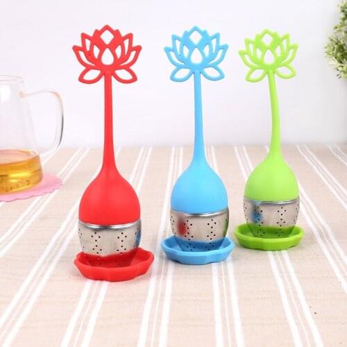 Silica Gel Tea Making Device Is Not Embroidered Steel Leakage Bag Heat Resistant Lotus Leaf Ball Filt Color random