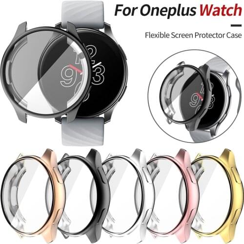 Screen Protector Flexible Cover for Oneplus Watch Case Scratch-resistant TPU Bumper for One Plus Smartwatch Lightweight Shell