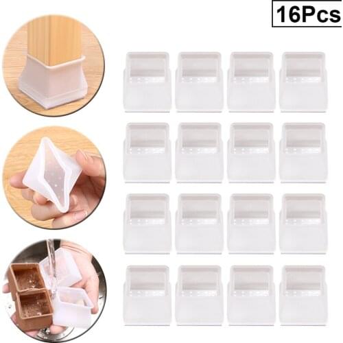 Furniture Leg Silicon Protection Cover, Floor Protection Mat, For Square Chair Leg Table Leg Prevents Scratches And Noise