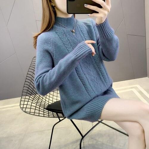 Long Knitted Plus Big Size WomenS Sweaters Dresses Pullover 2021 Spring Autumn Winter Korean Fashion Vintage Clothes