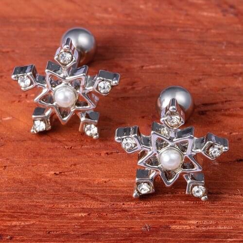 1PC Fake Pearl Helix Piercing Barbell Earrings Ear Cartilage Earrings Women Surgical Steel Piercing Oreja Punk Body Jewelry