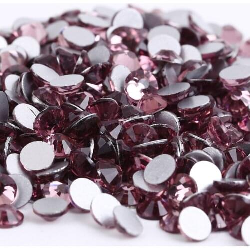 1440pcs/bag Smallest ss2(1.2mm) Light Amethyst Color Crystal Flat Back ( Nail Art ) Non Hot Fix Glue on Glass Rhinestones