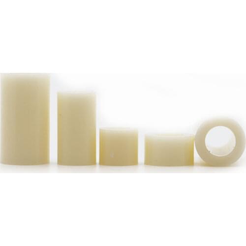 25/50pcs M3 M4 M5 M6 M8 White ABS Rround Spacer Standoff Nylon Non-Threaded Spacer Round Hollow Standoff Washer
