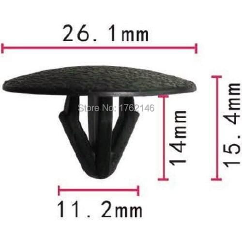 50x Blck Nylon 81126-37010 Hood Insulation Retainer Clip 26x12x14 For Hyundai Accent Elantra Equus Kia Optima