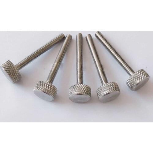 6pcs M4 thumb screw column head knurled screws mesh bolt flat head handle bolts 304 stainless steel knob nail rotating