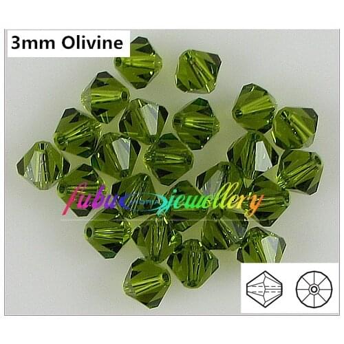 Free Shipping! 720pcs/Lot, AAA Chinese Top Quality 3mm Olivine Crystal Bicone Beads