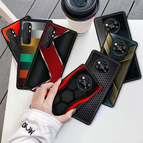 Black Soft Phone Case For Xiaomi Mi Poco X3 NFC 10T Pro 5G 11x M3 Note 10 Lite 9T 11 A2 F1 Protect Cover Sports Car Carbon Fibre