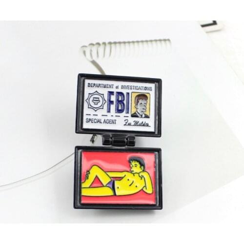 FBI Brooch Business Card SPECIAL AGENT I Simpson Spille X-Lime FBI Fox Mulder ID Card Enamel Badge Coat Pin Punk Jewelry Gifts