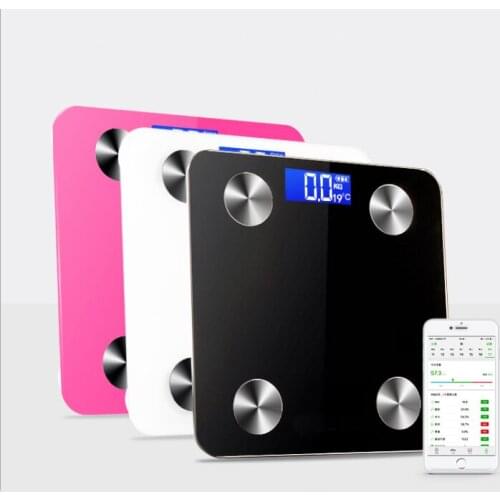 Hot Sale Smart Body Weight Scales Electronic Bathroom Scale Household Tempered Glass International Version APP 17 Index kg lb st
