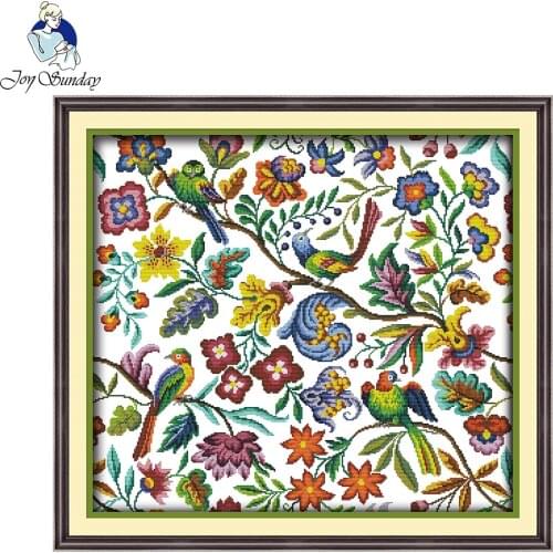Joy Sunday Craft Art Birds and fragrance of flowers Chinese Cross Stitch Kits For Embroidery Needlepoint Set