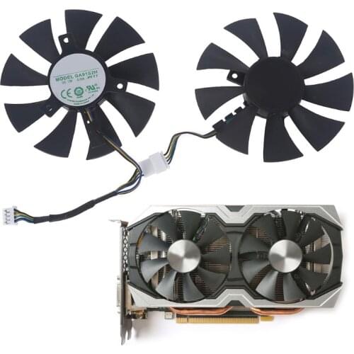 K1KF 2Pcs 87mm/3.43in GA91S2H VGA Fan for GTX960 1070 Bore Diameter 40mm Radiator Graphics Card Cooling Fan 4Pin 12V 0.35A