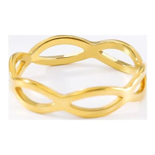 Infinity Statement Rings for Women Wedding Gift Rose GOLD Jewelry Best Friend Unique Knot Bow Bague Femme