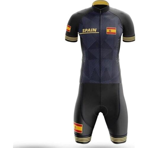 Team Spain cycling skinsuit men roupa para ciclista masculino quick dry body suit breathable bicycle jumpsuit 20D gel triathlon