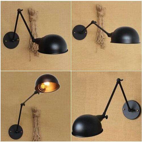 Nordic Loft Style Industrial Vintage Wall Lamp Edison Wall Sconce Adjustable Metal Wall Light Fixtures For Home Lighting