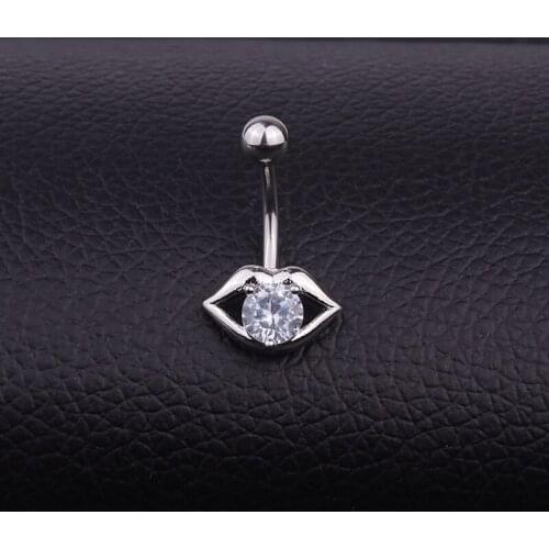 New Hot Fashion Sexy Piercing Navel Nail Body Jewelry Lip Pendant Crystal Belly Button Rings for Women Girls