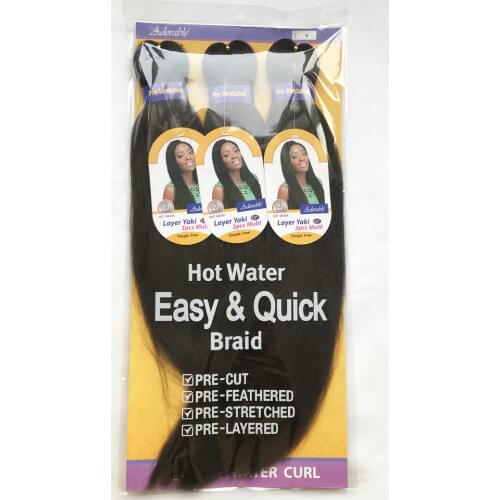 Adorable Synthetic Hair Extension Weave Bundles / LAYER YAKI 3PCS Set / 52inch Natural Color Brazilian African American