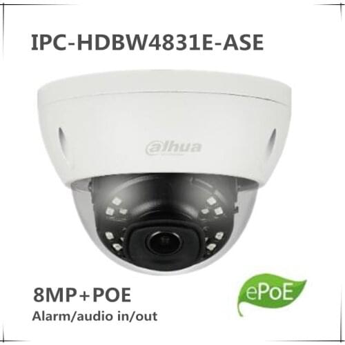 Wholesale Original IPC-HDBW4831E-ASE 8MP POE IR mini dome Network Camera IP67 IK10 with Alarm/audio I/O Mic SD card slot