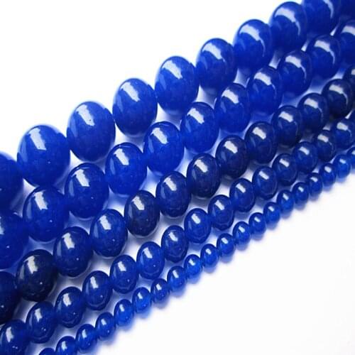 Deep Blue Chalcedony Bead Necklace accessories Buddha beads with 108 natural crystal bracelets DIY hand beads