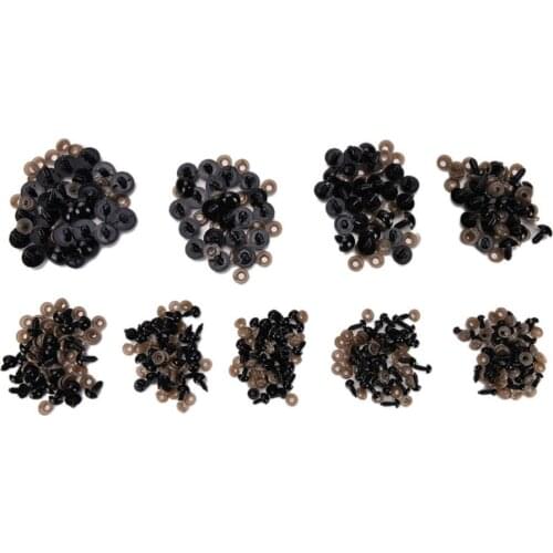 100pcs/lot DIY 6mm 8mm 9mm 10mm 12mm Plastic Screw Eyes for Teddy Bear Doll Animal Puppet Doll Accessories