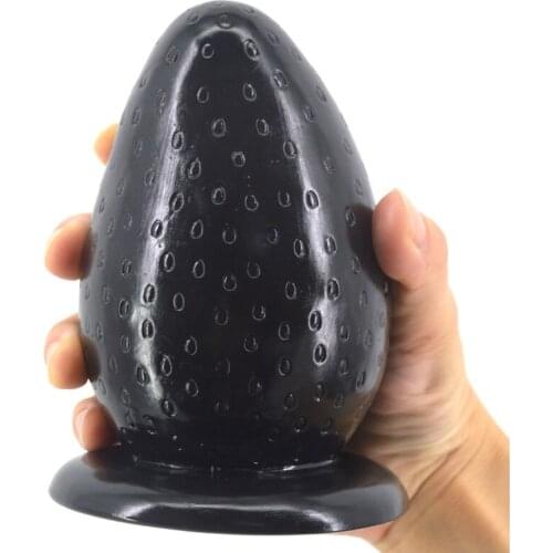 Unisex Super Big Strawberry Anal Plug With Suction Cup Male Prostate Massager Anal Vibrator Gay Sex Toys Adult Products Sex Shop