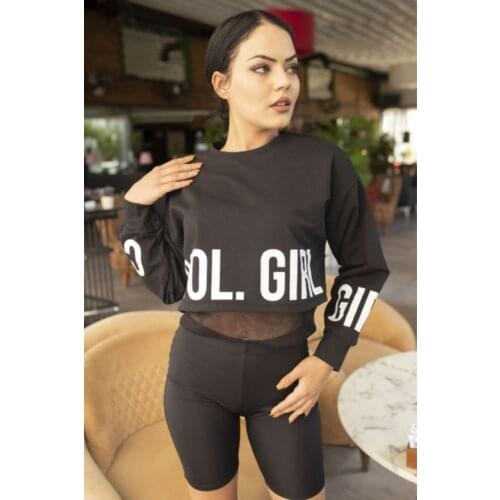 2021 Spring Women Sweatshirts Vintage Streetwear Letter Printed Hoodies Women Back To The Basics Loose Sweatshirt with Fleece