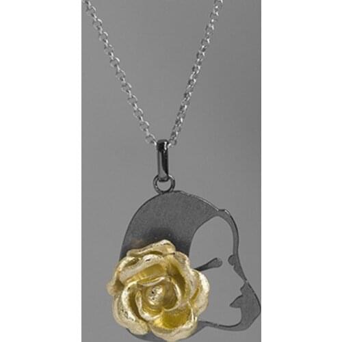 S.EAST SUN 925 pure silver handmade Rose Pendant Necklace for women wedding party fashion jewelry gifts