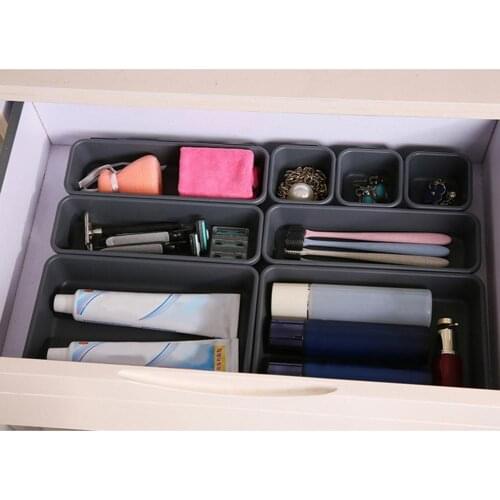 11Pcs/Set Multi-grid Drawer Cabinet Separate Storage Divider Organizing Box