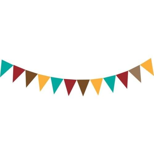 12 Flags 4M Colorful Flag Banner Birthday Party Decoration Hanging Pennant Wedding Bunting Baby Shower Garland Tent Fabric Flags