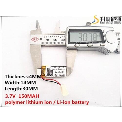 2pcs [SD] 3.7V,150mAH,[401430] Polymer lithium ion / Li-ion battery for TOY,POWER BANK,GPS,mp3,mp4,cell phone,speaker