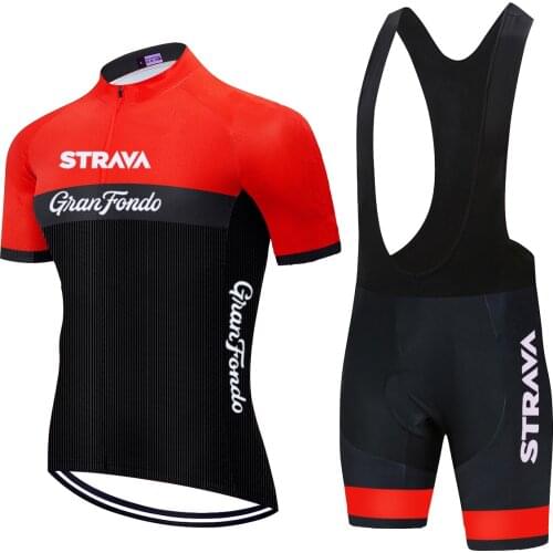 2021 Team STRAVA Cycling Jersey Men Cycling Set Maillot Ropa Ciclismo Jersey Men Summer Bike Jersey Set Bike Bicycle Wear MTB