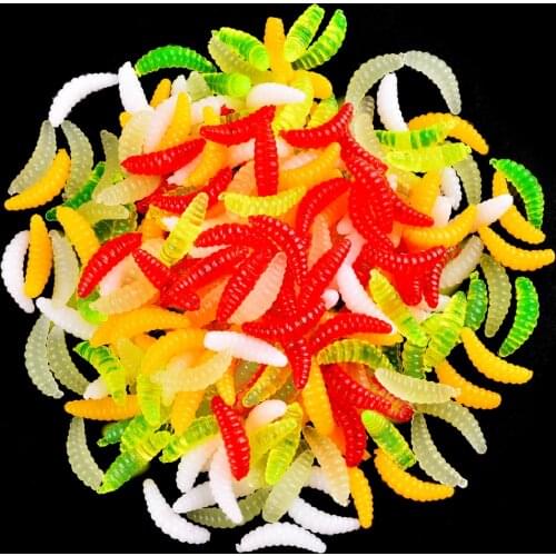 50pcs Fishing Bionic Soft Bait Aphid 2cm/0.4g Artificial Manufacturing Soft Lure Baits Outdoor Winter Sink Fishing Accessories