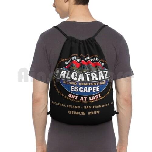 Alcatraz Escapee Backpack Drawstring Bags Gym Bag Waterproof Alcatraz Escapee Alcatraz Alcatraz Penitentiary San